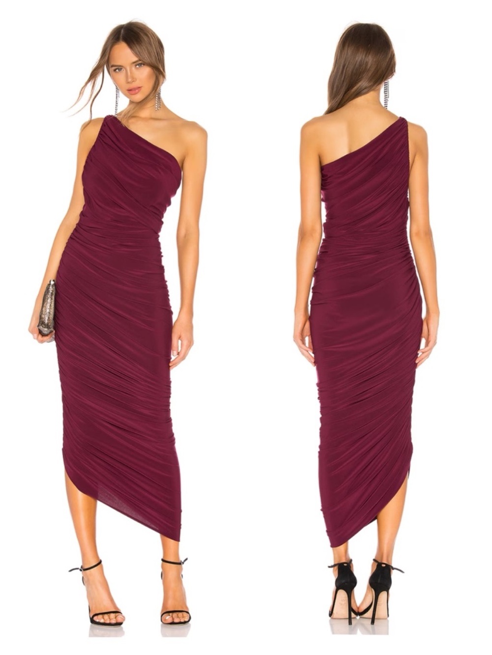 Norma Kamali Diana Gown in Plum